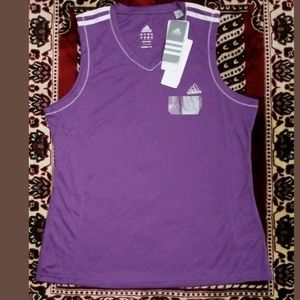 ADIDAS Womens V-Neck Tank Top Muscle Shirt Purple